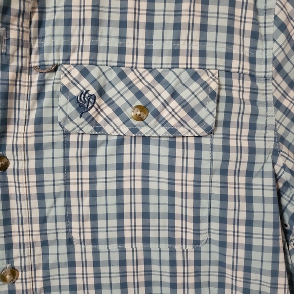 🚫SOLD🚫Duck camp vented plaid button down shirt caped breathable mens Large - Picture 3 of 14